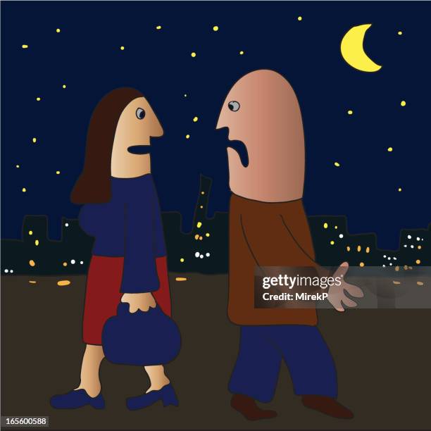 strangers in the night - stranger danger stock illustrations