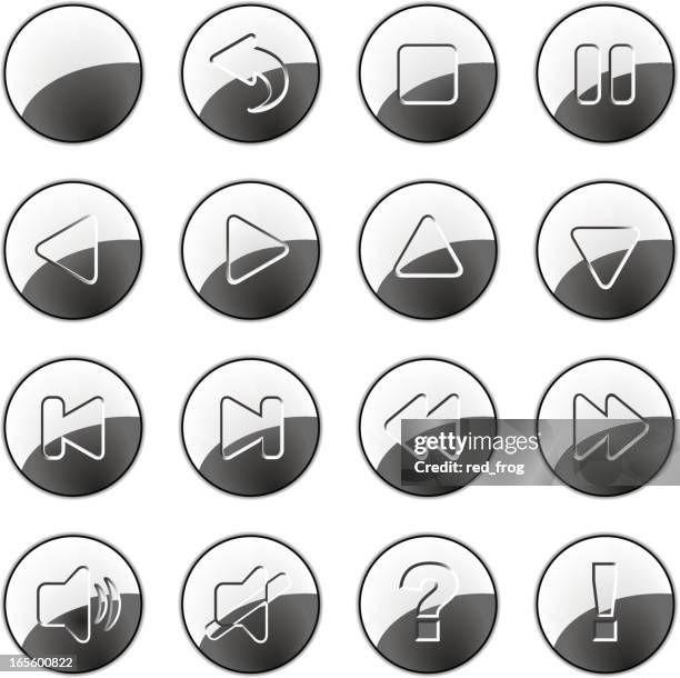 silver buttons - rewind stock illustrations