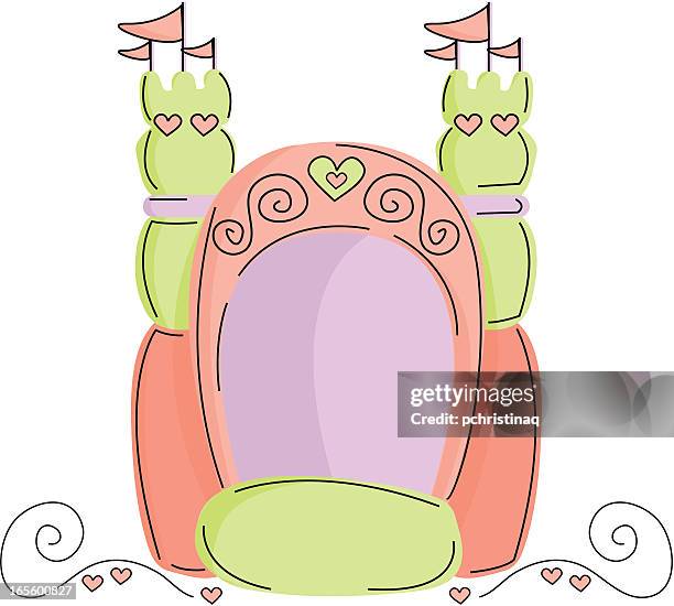 princess castle - bouncy castle stock illustrations