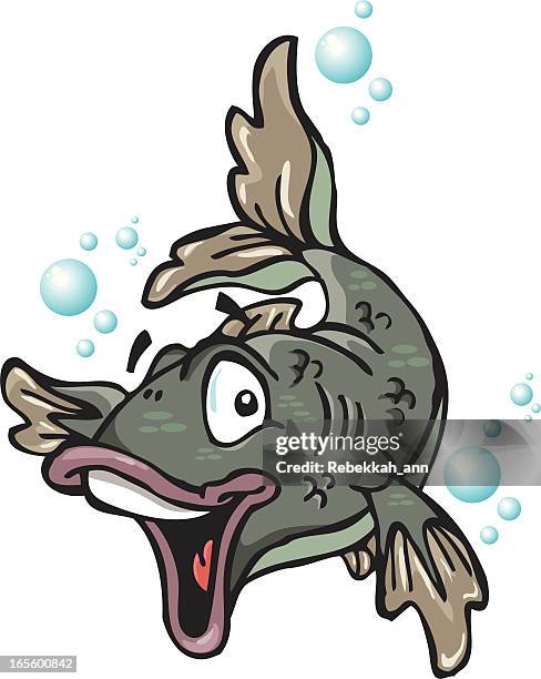 ilustraciones, imágenes clip art, dibujos animados e iconos de stock de funny peces. - pez roca