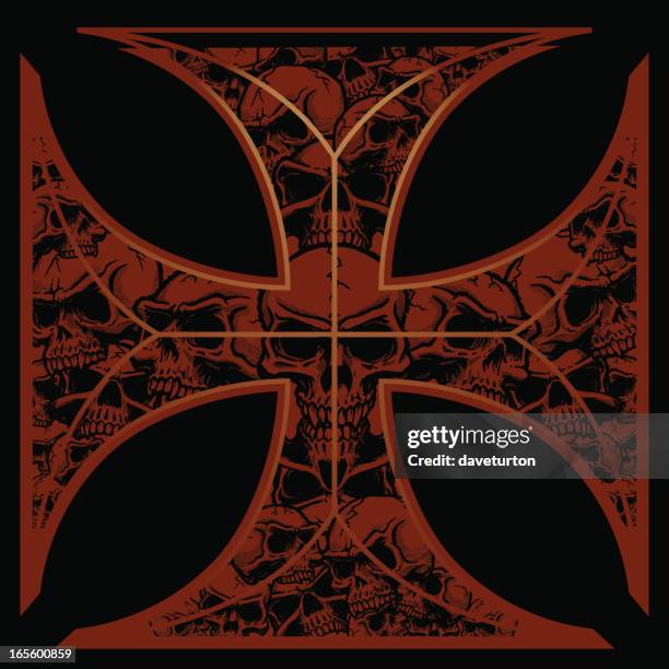 matlese color cross - maltese cross stock illustrations