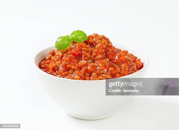 bolognese sauce - savory sauce stockfoto's en -beelden