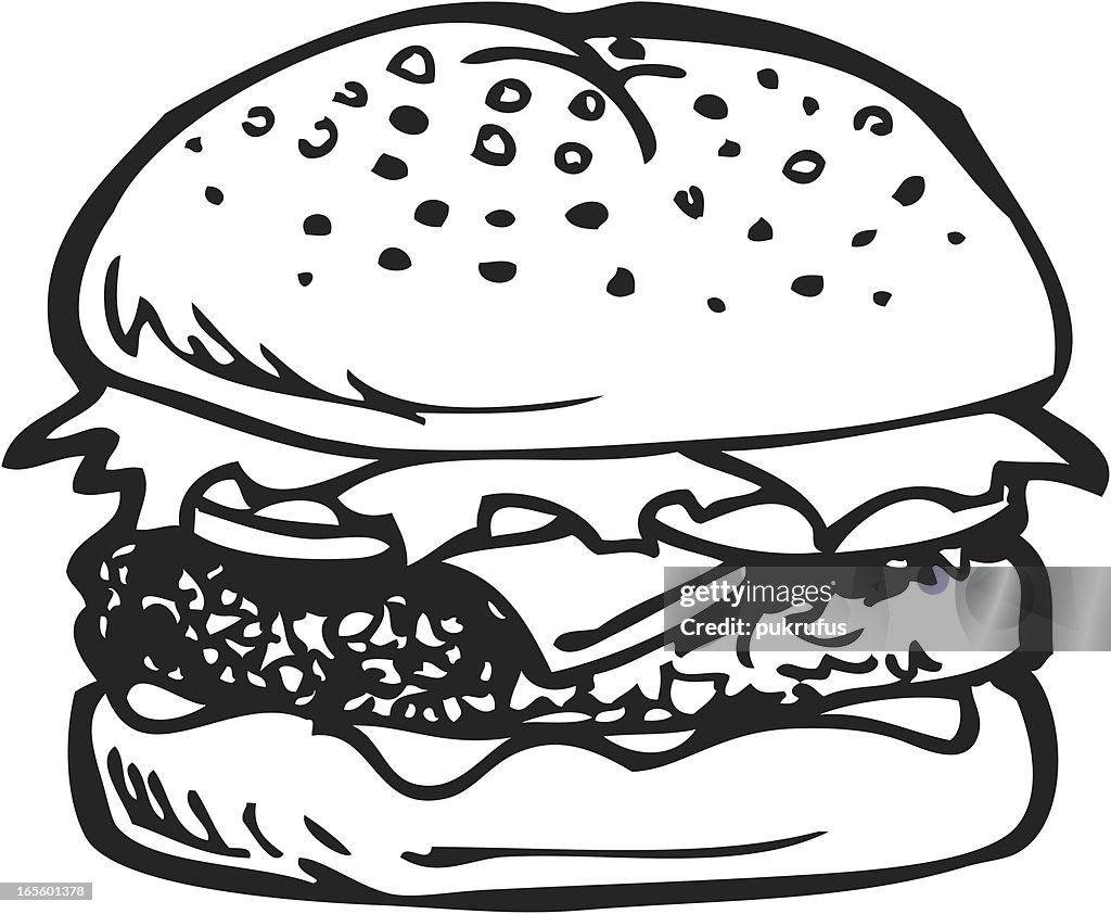 Cheeseburger Line Art