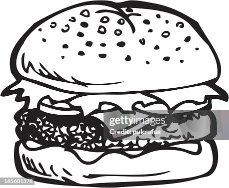 Cheeseburger Line Art Cheeseburger Line Art