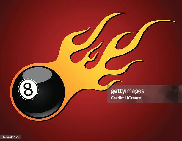 flaming eight ball - hot rod car stock illustrations