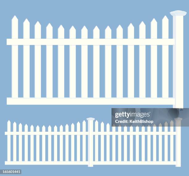 illustrazioni stock, clip art, cartoni animati e icone di tendenza di steccato proprietà confine - steccato