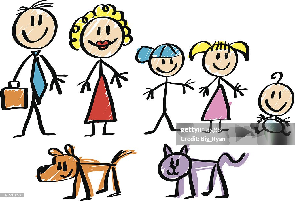 Figura de Palito Família