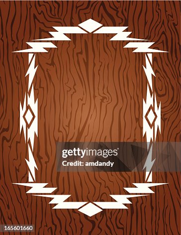 Azteic Frame Vector Aztec Native American Frame On Wood Swatch High-Res Vector ...