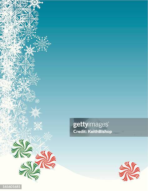 christmas candy with snowflake background - mint background stock illustrations