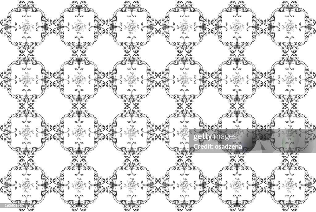 Floral pattern with butterfly