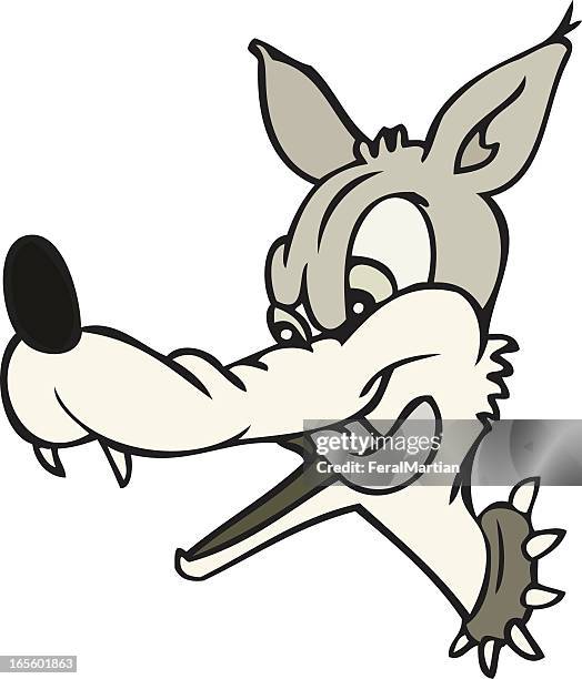 wolf head - wolf teeth stock illustrations