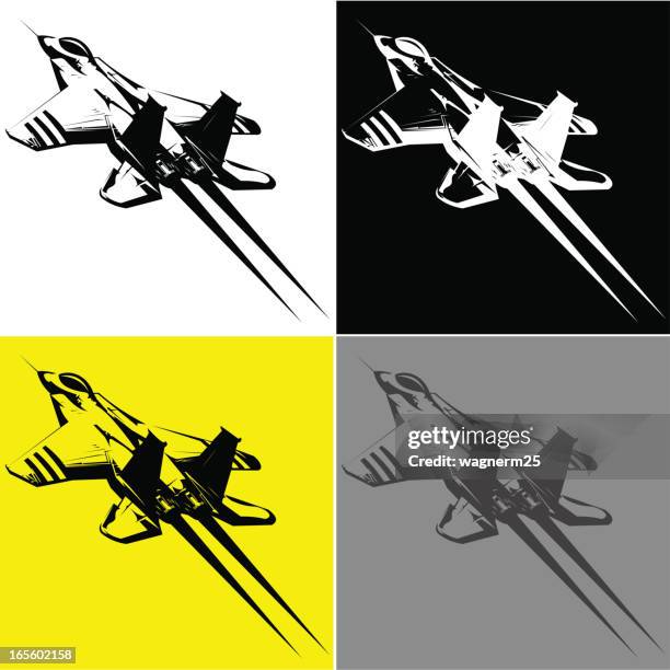 illustrations, cliparts, dessins animés et icônes de mcdonnell douglas f-15 eagle sur vol - avion supersonique