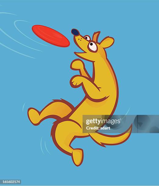 frisbee dog - jumping dog vector stock illustrations