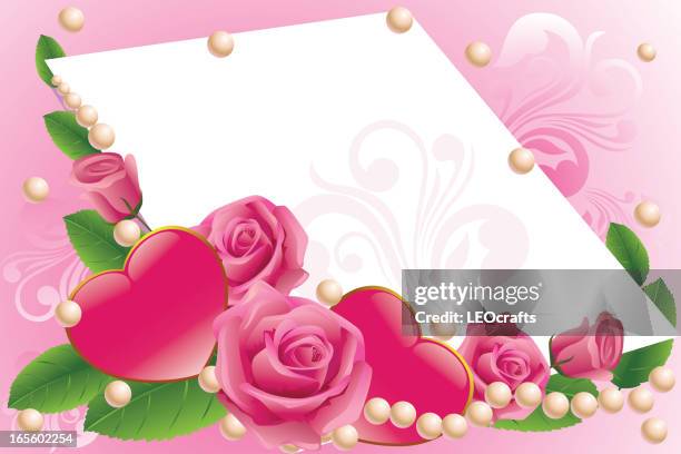 beautiful valentine's day background - white rose stock illustrations