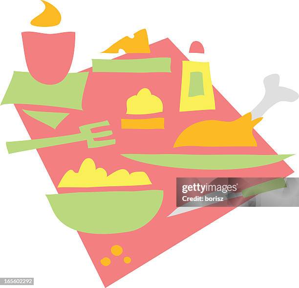 leckeres picknick - buffet table stock-grafiken, -clipart, -cartoons und -symbole