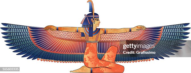 Egyptian queen with wings isolated on white Egyptian queen with wings isolated on white