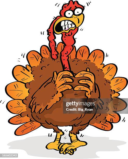 stockillustraties, clipart, cartoons en iconen met nervous turkey - big bang