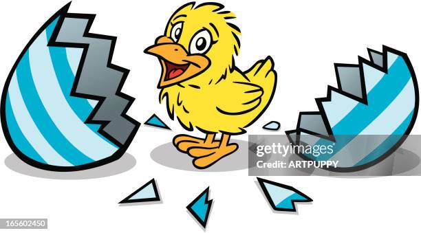 cute easter chick - broken easter egg stock illustrations