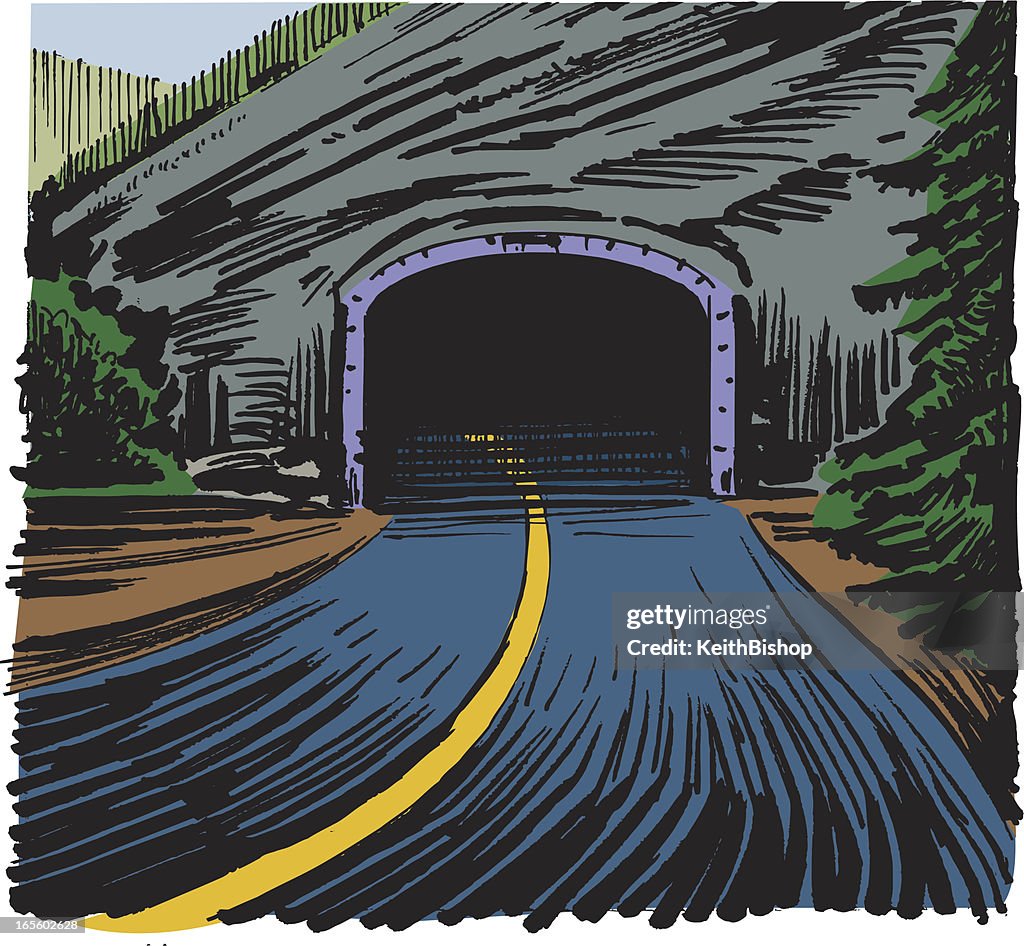 Mountain Tunnel - Road Way