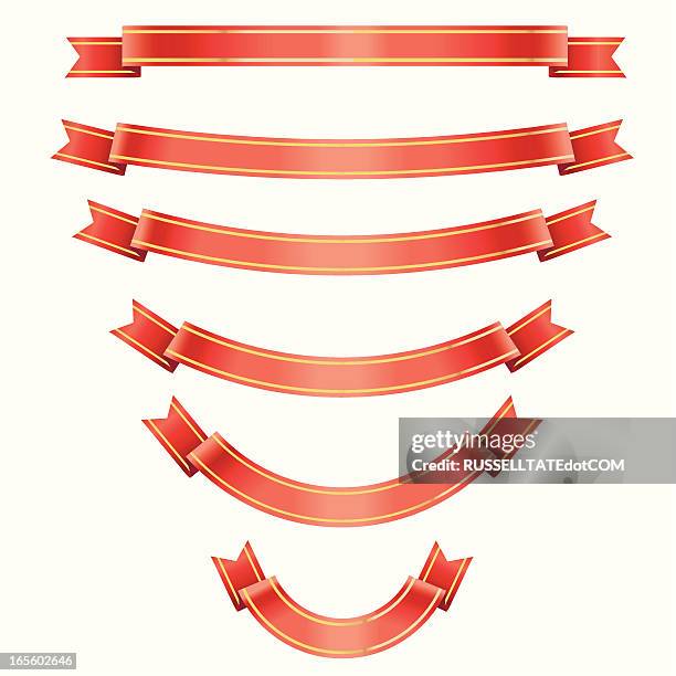 red banner under curve - red foil background stock illustrations