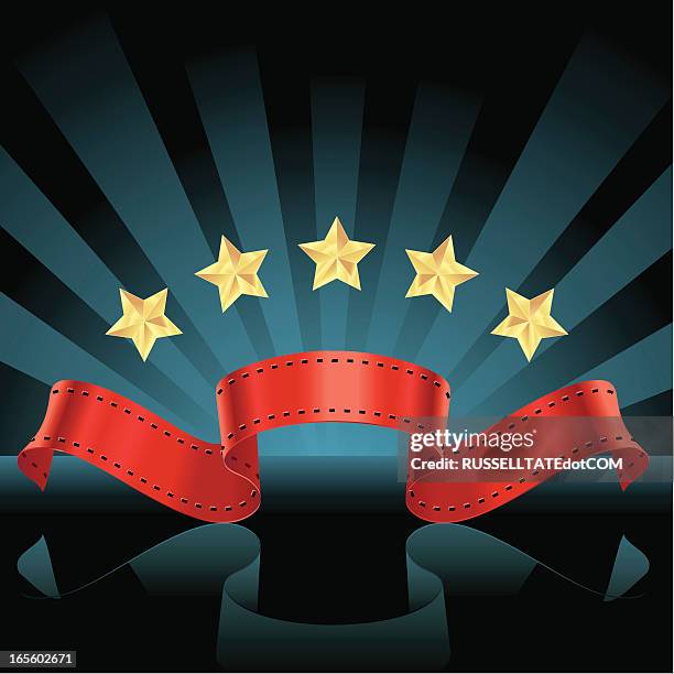 red film strip - golden reel stock illustrations