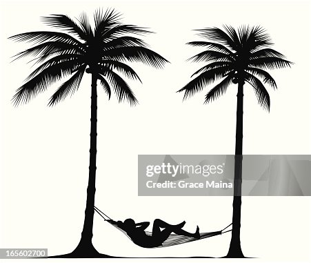Relaxing under palm trees - VECTOR Relaxing under palm trees - VECTOR