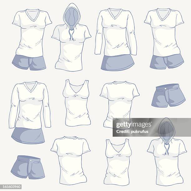 ilustrações, clipart, desenhos animados e ícones de roupas feminino - calção