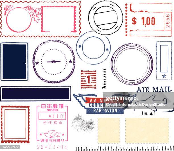 postmark design set - postmark stock illustrations