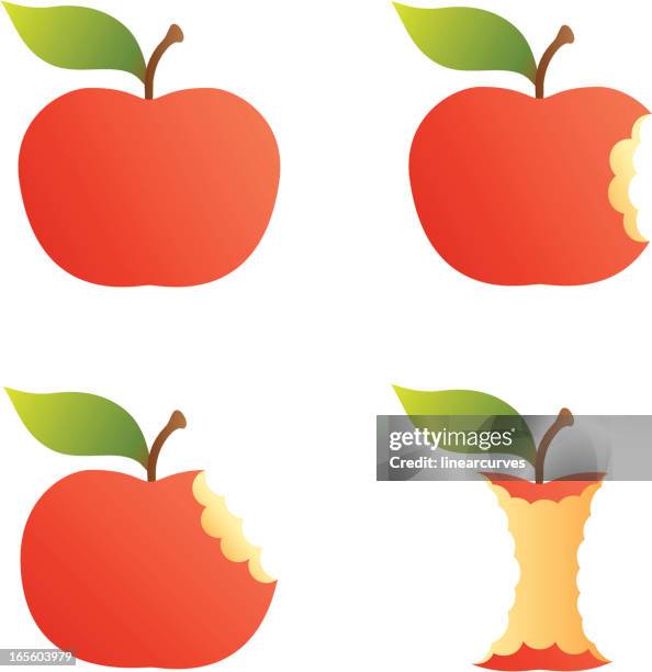 apples - apple bite out stock illustrations