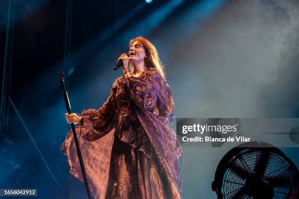 Florence Welch of Florence and the Machine performs at Day 3 at Cala Mijas Festival 2023 on September 02, 2023 in Mijas, Spain.