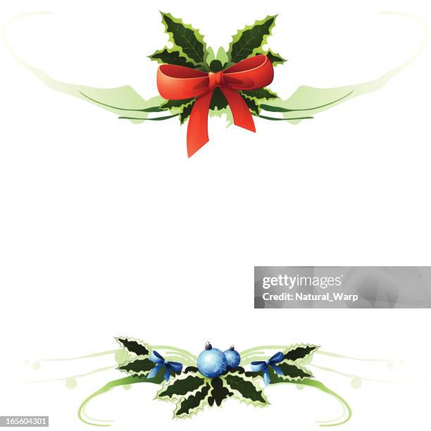 xmas scroll / design element - christmas header white background stock illustrations