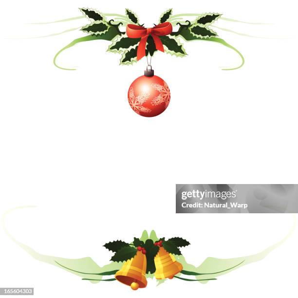 xmas scroll / design element - christmas header white background stock illustrations