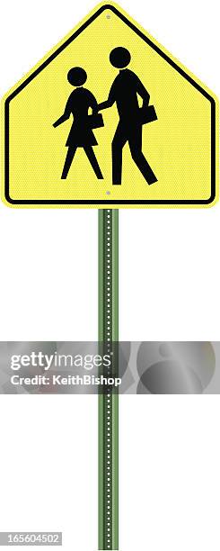 ilustrações, clipart, desenhos animados e ícones de escola zona sinal de travessia de pedestres - placa de travessia de crianças