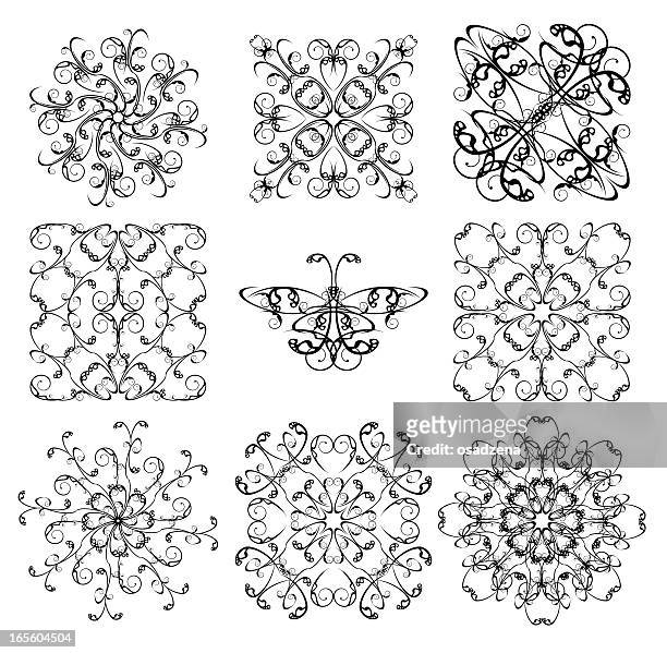 pattern collection for iron barred - iron ore stock illustrations