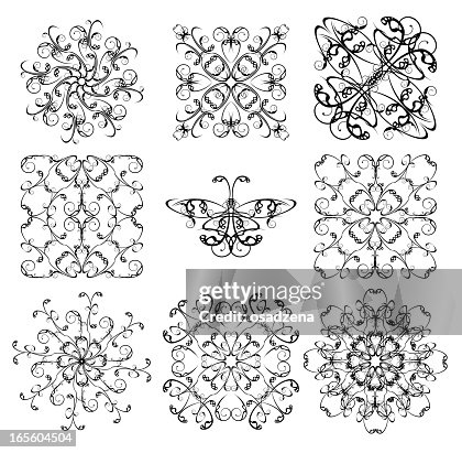 Pattern collection for iron barred Pattern collection for iron barred