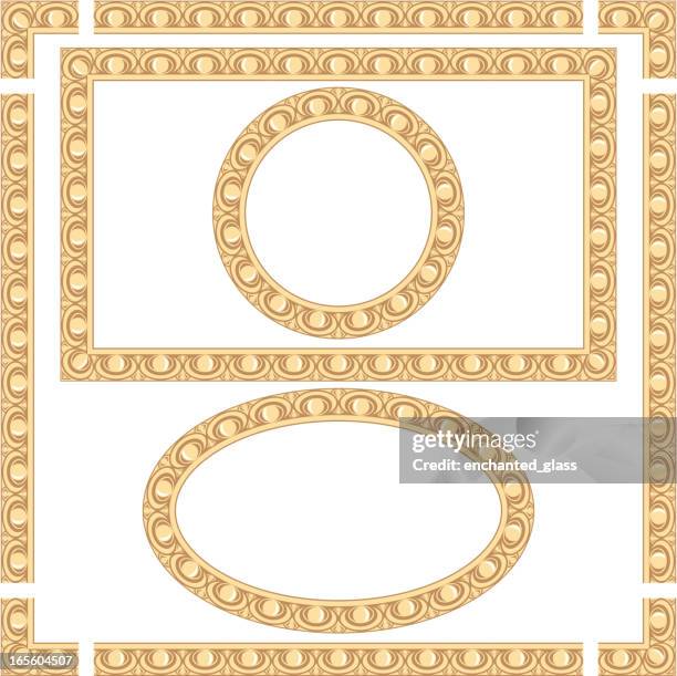 seamless golden frames - gold rectangle frame stock illustrations