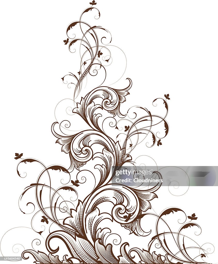 Intricate Tapered Scroll