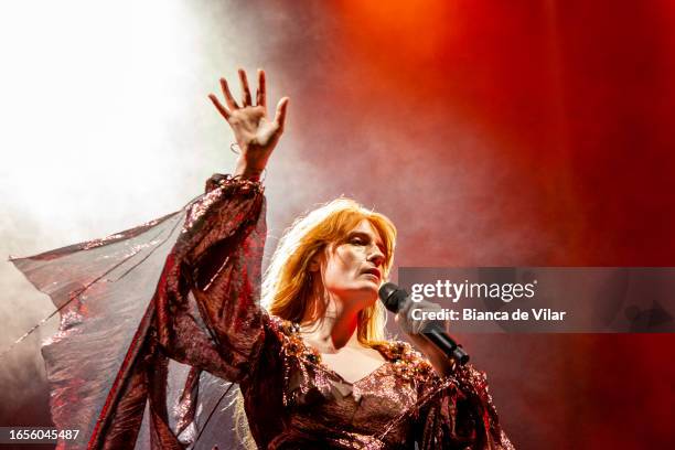 Florence Welch of Florence and the Machine performs at Day 3 at Cala Mijas Festival 2023 on September 02, 2023 in Mijas, Spain.