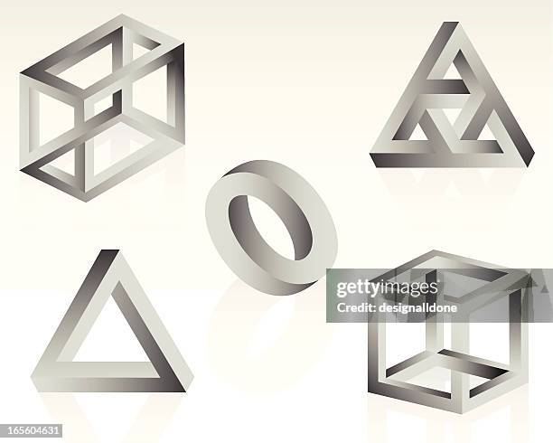 impossible objects - cube stock illustrations