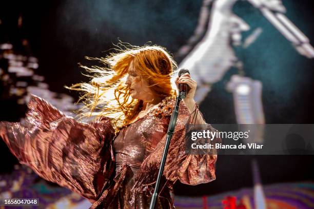 Florence Welch of Florence and the Machine performs at Day 3 at Cala Mijas Festival 2023 on September 02, 2023 in Mijas, Spain.