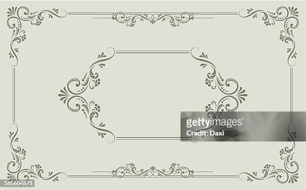 victorian scroll - floral pattern stock illustrations