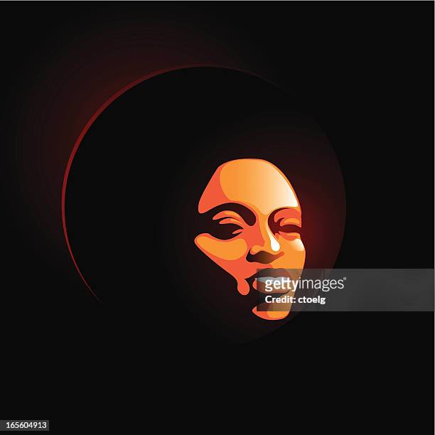 soul lady lächeln - afro stock-grafiken, -clipart, -cartoons und -symbole