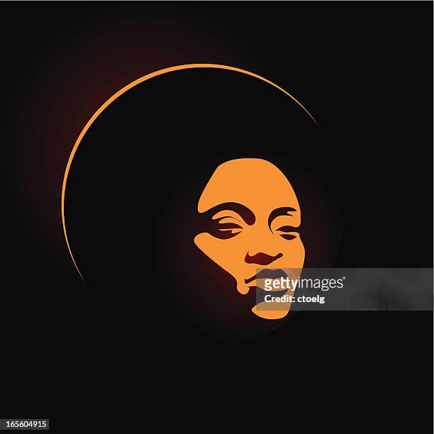 soul lady orange - afro hairstyle stock illustrations