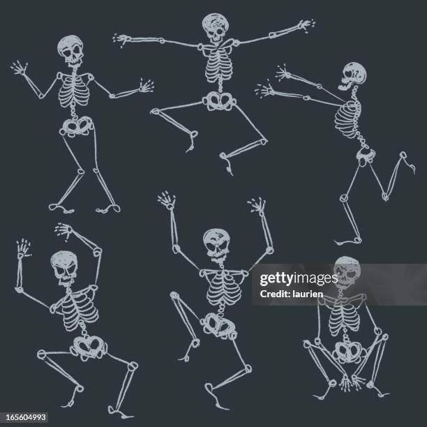 skeletons - skeleton sitting drawing stock illustrations