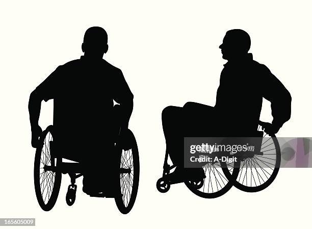 stockillustraties, clipart, cartoons en iconen met active men in wheelchairs - paralysis