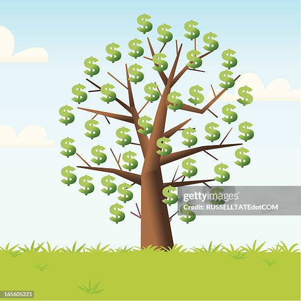 money tree - rural school stock illustrations