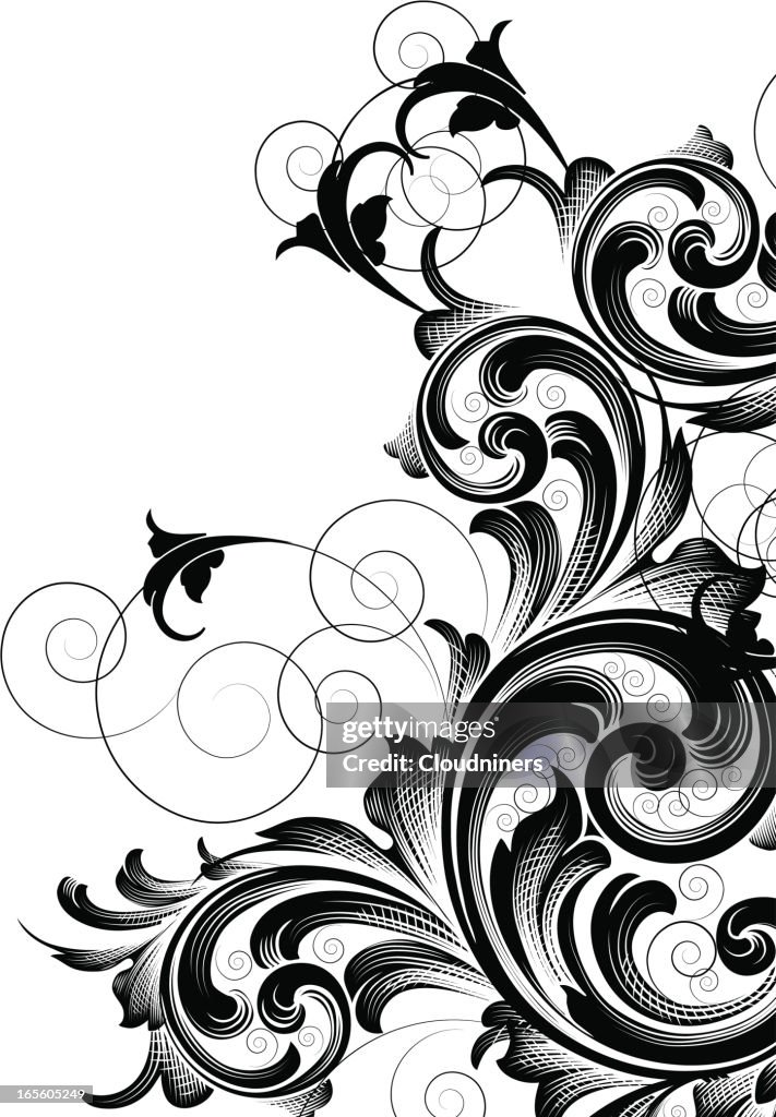 Scroll Design Edge Black Scroll Design