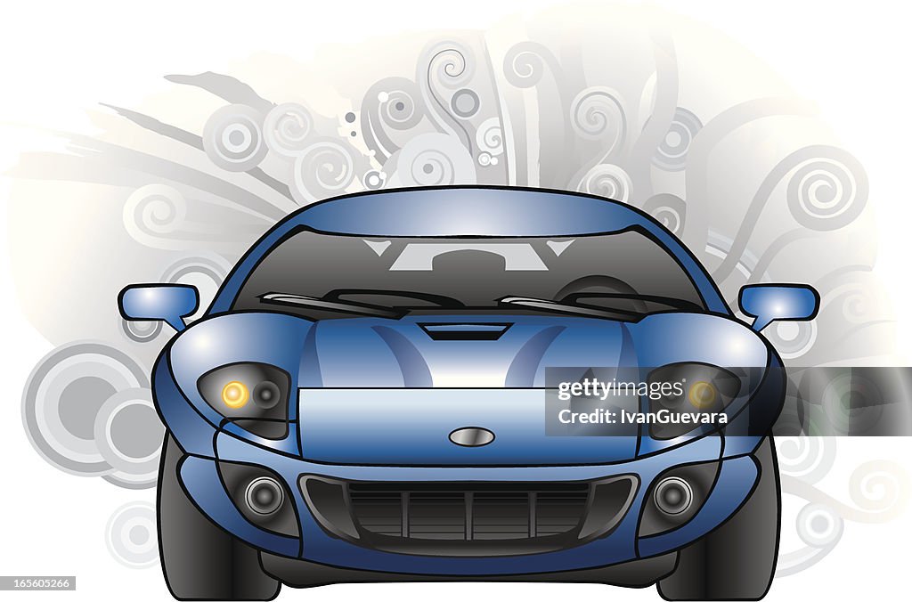 Blue sport car
