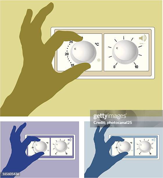 a shadow hand showing a regulator - turn dial stock illustrations