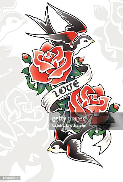 illustrazioni stock, clip art, cartoni animati e icone di tendenza di innamorati - tatuaggio